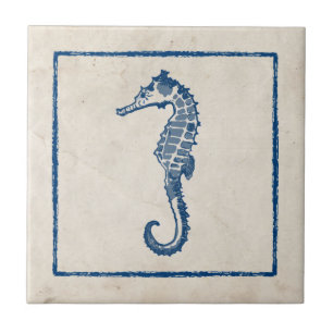 Vintage Sea Horse Kakelplatta
