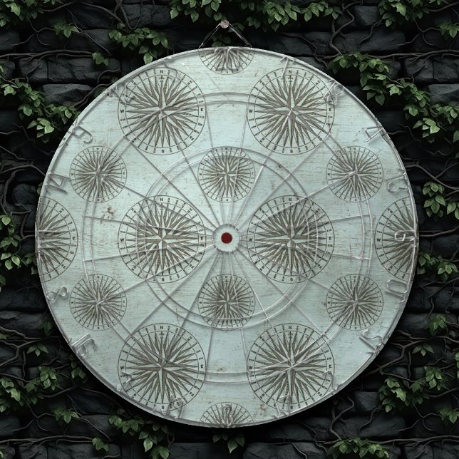 Vintage Sea Shanty | Steampunk Compass Ephemera Darttavla (Skapare uppladdad)