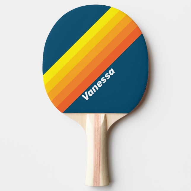 Vintage Sea Sun Stripes with Name Pingisracket (Framsidan)