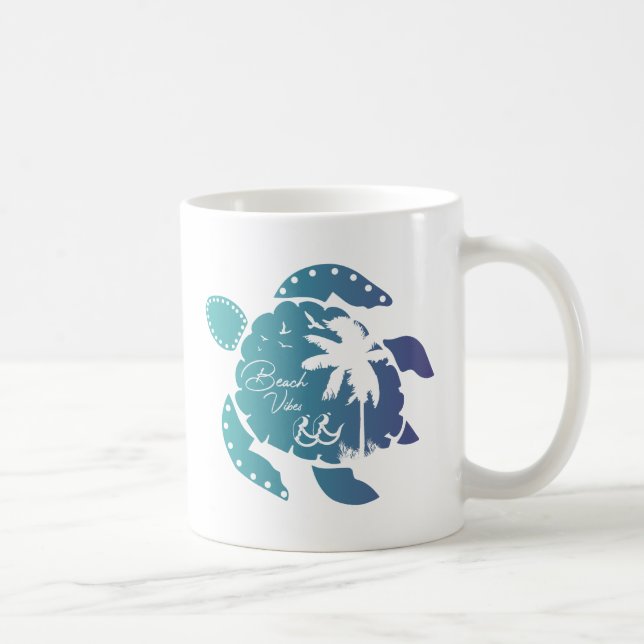 Vintage Sea Turtle Beach Kaffemugg (Höger)