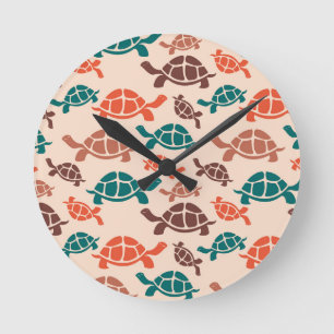 Vintage Sea Turtle Round Clock Rund Klocka