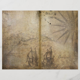 Vintage Seafarers Journal Scrapbook Papper