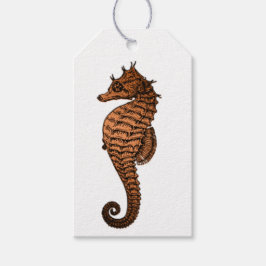 Vintage Seahorse Presentetikett