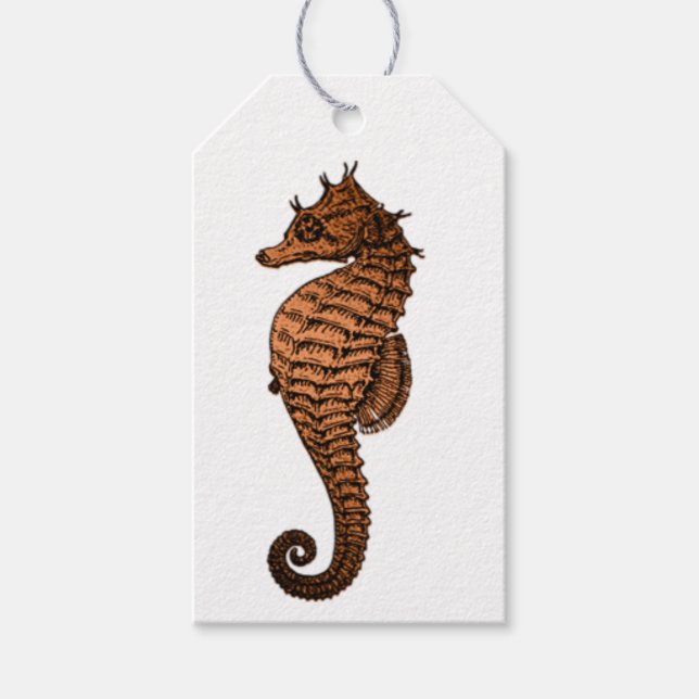 Vintage Seahorse Presentetikett (Framsidan)