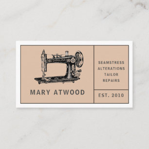 Vintage Seamstress Tailor Sewing Visitkort