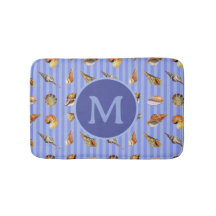 Vintage Seashell Anpassningsbar Monogram Bath Mat