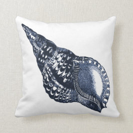 Vintage Seashell Blue Pillow Kudde