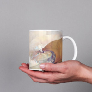 Vintage Seashell-målning, Neutralt Pastellfärgning Kaffemugg