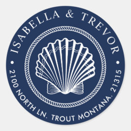 Vintage Seashell | RETURADRESS Runt Klistermärke