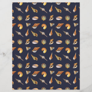 Vintage Seashell-skrotbok Papper marin