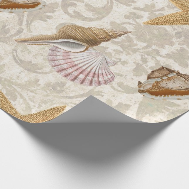 Vintage Seashell Starfish Beach  Presentpapper (Hörn)