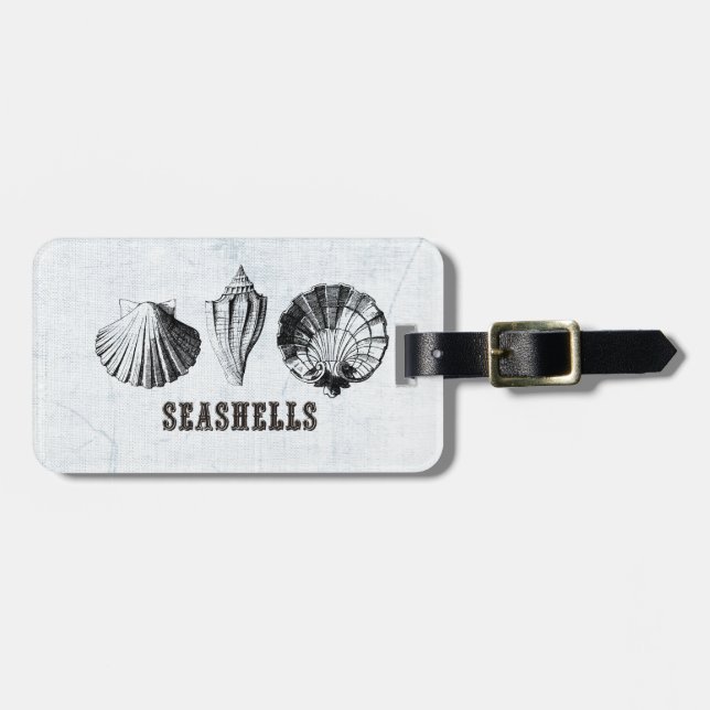 Vintage Seashells Bagagebricka (Horisontell Framsida)