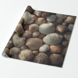 Vintage Seashells Beach Coastal Christmas  Presentpapper
