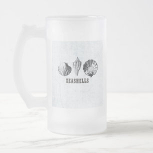 Vintage Seashells Frostat Ölglas