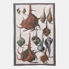Vintage Seashells, havslevande Snäckor Kökshandduk