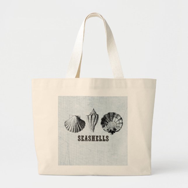 Vintage Seashells Jumbo Tygkasse (Framsidan)