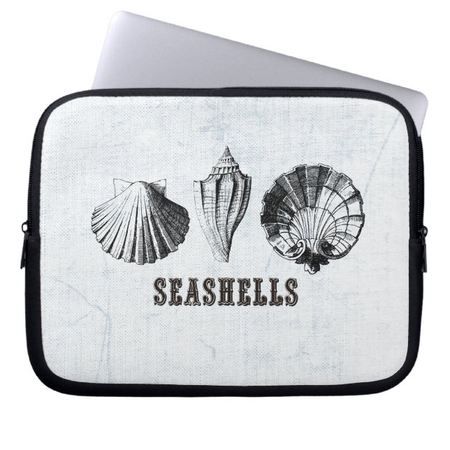 Vintage Seashells Laptop Sleeve (Framsidan)