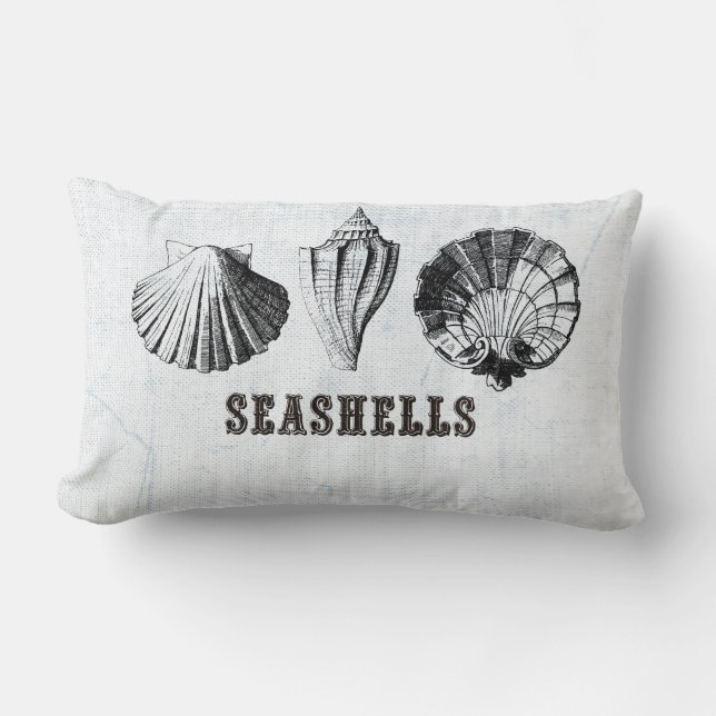Vintage Seashells Lumbarkudde (Framsida)
