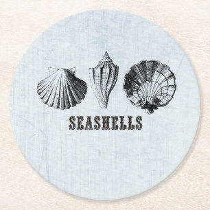 Vintage Seashells Underlägg Papper Rund