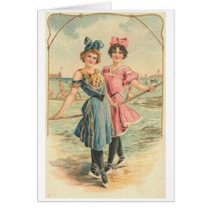 Vintage Seashore Beauties Hälsningskort