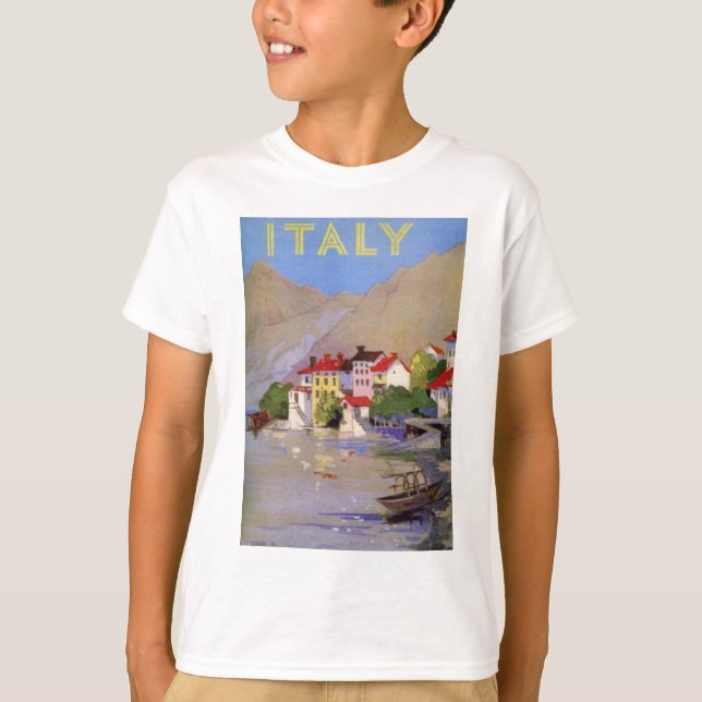 Vintage Seaside Village Italien Turism T-shirt (Framsida)
