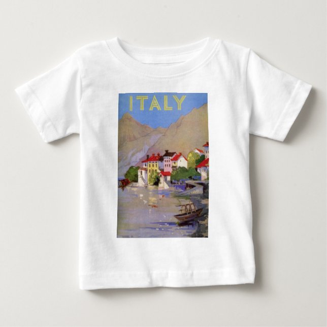 Vintage Seaside Village Italien Turism Tee (Framsida)