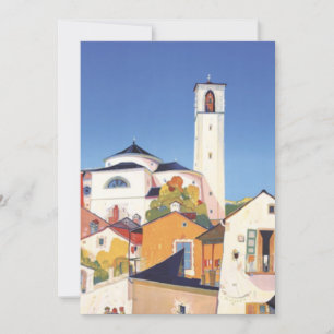 Vintage Seaside Village Italien Turism Travel Kort