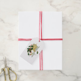 Vintage Seasons Greetings Jul Presentetikett