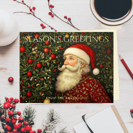 Vintage Seasons Hälsning Julgran Santa Art