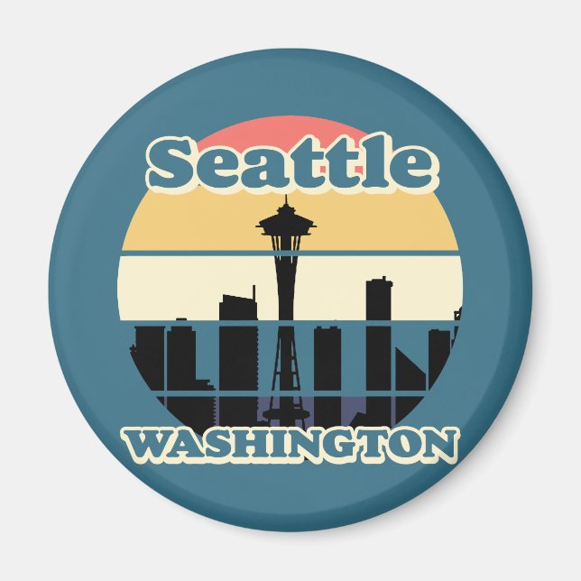 Vintage Seattle Washington Magnet (Framsidan)
