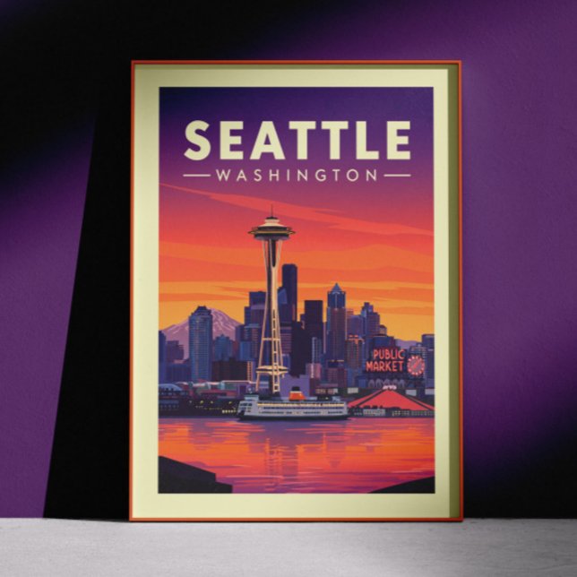 Vintage Seattle Washington Poster (Skapare uppladdad)