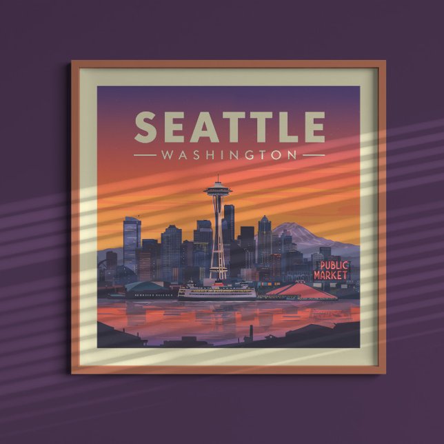 Vintage Seattle Washington Poster (Skapare uppladdad)