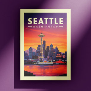 Vintage Seattle Washington Vykort