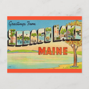 Vintage Sebago Lake Maine  Vykort