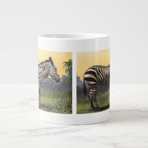 Vintage sebra i den afrikanska savannen, vilda dju jumbo mugg