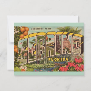 Vintage Sebring Florida Vykort