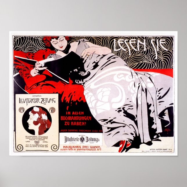 Vintage Secession Austria Poster: Kolo Moser Poster (Framsidan)