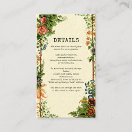 Vintage Secret Garden Bokälskare Cottagecore Tilläggskort