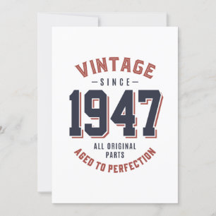 Vintage Sedan 1947 Födelsedagspresent Inbjudningar
