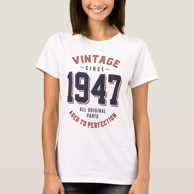 Vintage sedan 1947 födelsedagspresent t shirt (Framsida)