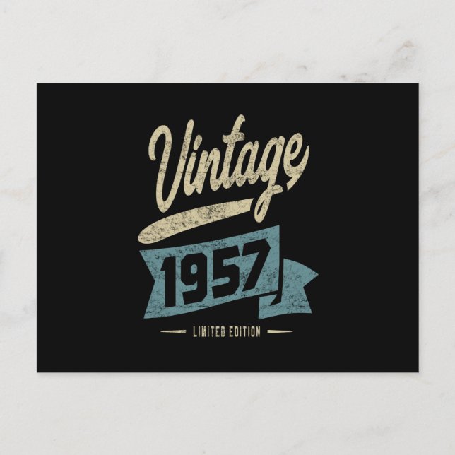 Vintage sedan 1957 vykort (Framsida)