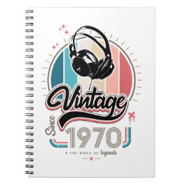 Vintage sedan 1970 anteckningsbok