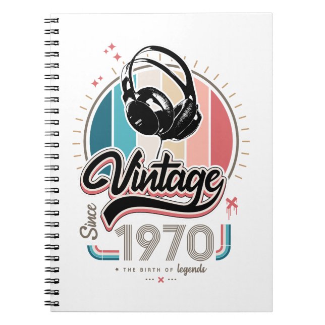 Vintage sedan 1970 anteckningsbok (Framsidan)