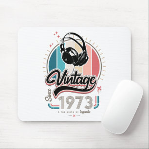 Vintage sedan 1973 års hörlurar musmatta