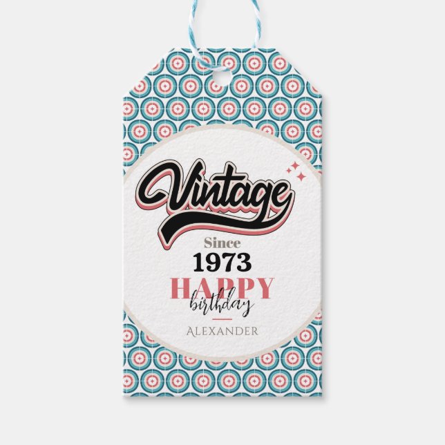 Vintage sedan - 1973 presentetikett (Framsidan)