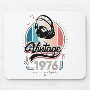 Vintage sedan 1976 års hörlurar musmatta