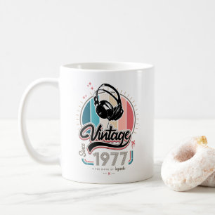 Vintage sedan 1977 års hörlurar kaffemugg
