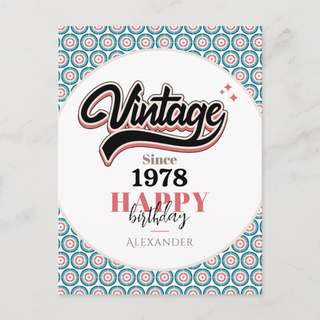 Vintage sedan - 1978 vykort (Framsida)