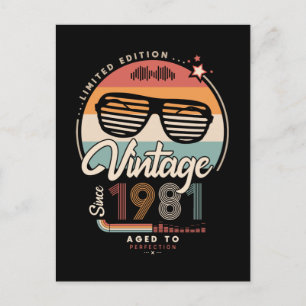 Vintage sedan 1981 vykort