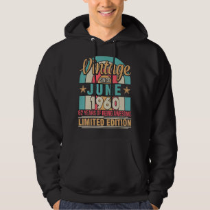 Vintage sedan juni 1960 Födelsedag 62 år Hoodie